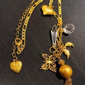 Betsey Johnson Gold Tassle Necklace